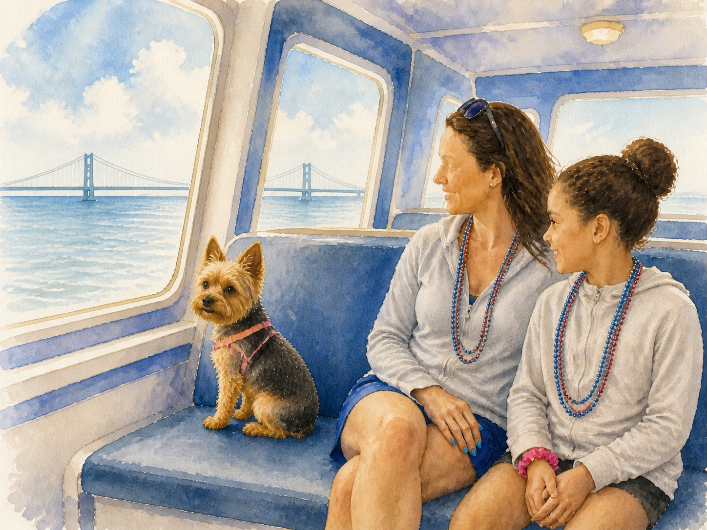 Ava on the ferry boat to Mackinac Island